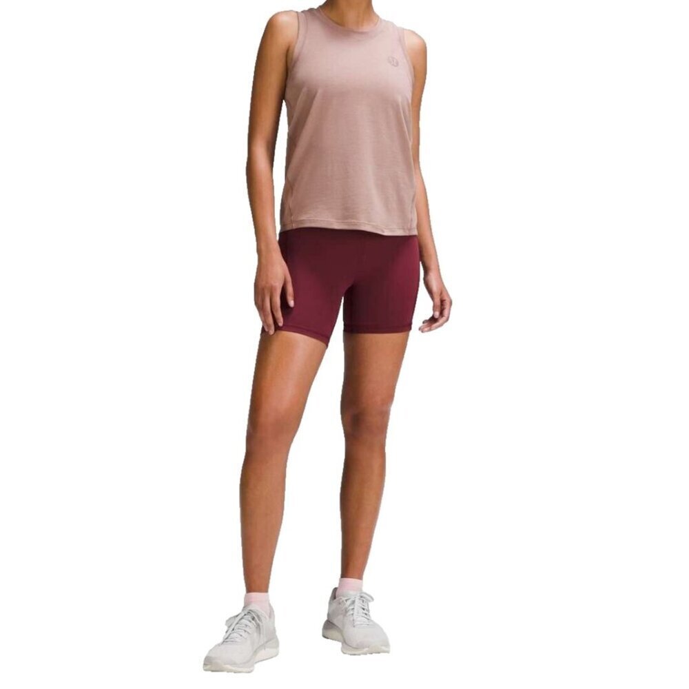 Lululemon Women's Small Pink Twilight Rose Cotton-Blend Logo Training Tank Top